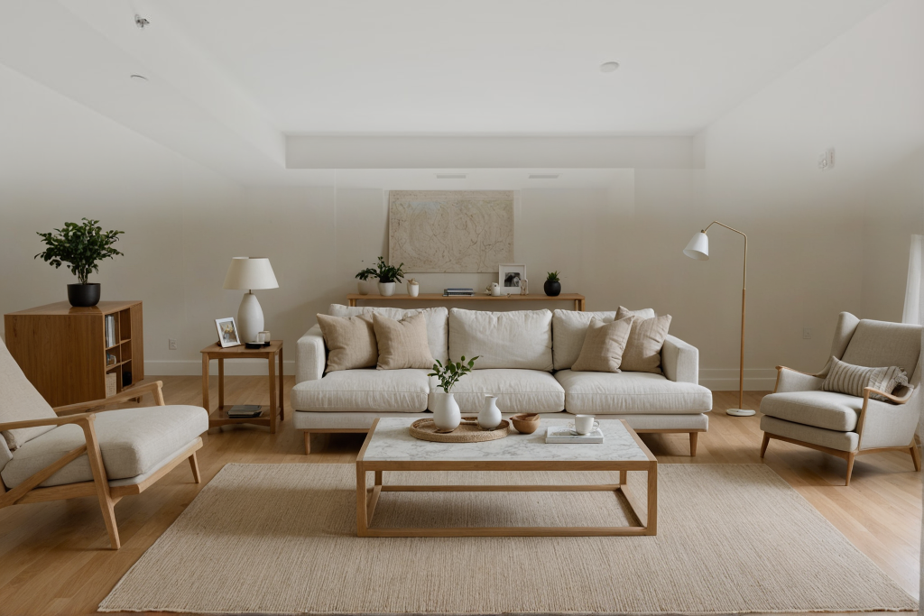 The same room, transformed with shoppable products within budget